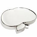 Decorative plate Mertina apple, white/silver, 20x20x4cm