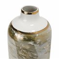 Vase Mallena 2, white/olive/gold, 15.2x15.2x33.5cm