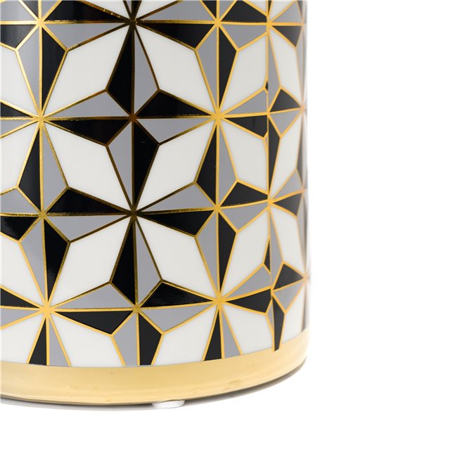 Vase Marciano 2, black/gray/white/gold, 13.5x13.5x31 cm