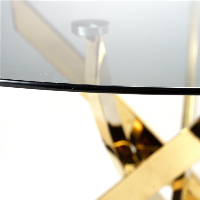 Обеденный стол Talbot, металл/стекло, H76см D120см