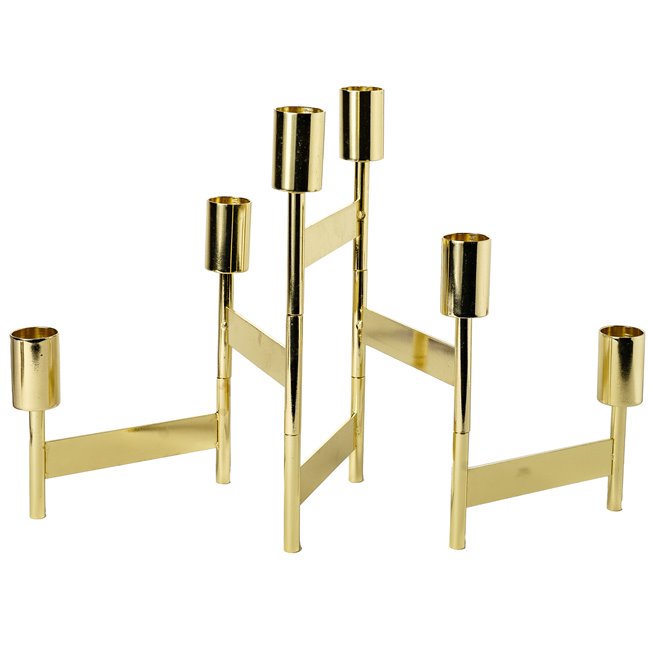 Candle holder Kalika, iron gold, H22cm