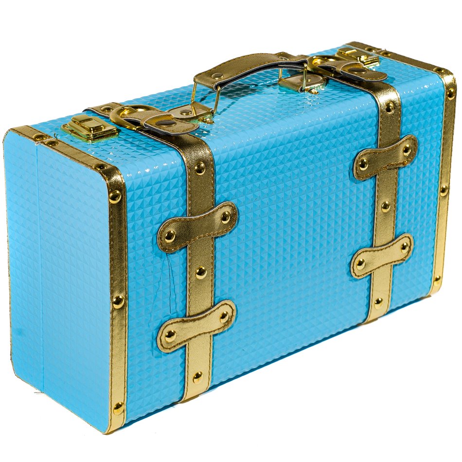 Wooden box Maritsa S, turquoise, 18x30x12cm