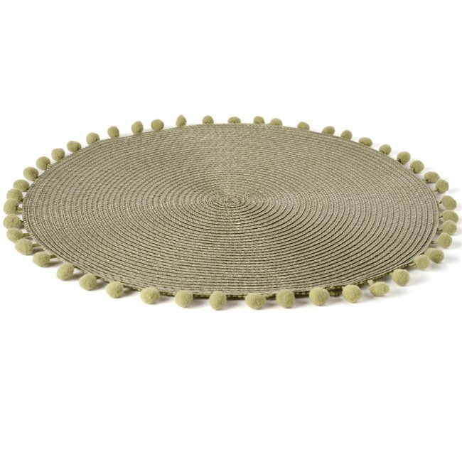 Placemat Adriani with pompom, DIA38CM