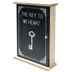 Key box, wooden, black/natural, 27X20X7cm