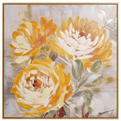 Canvas wall art Fowers in yellow IV, 80x80x4cm