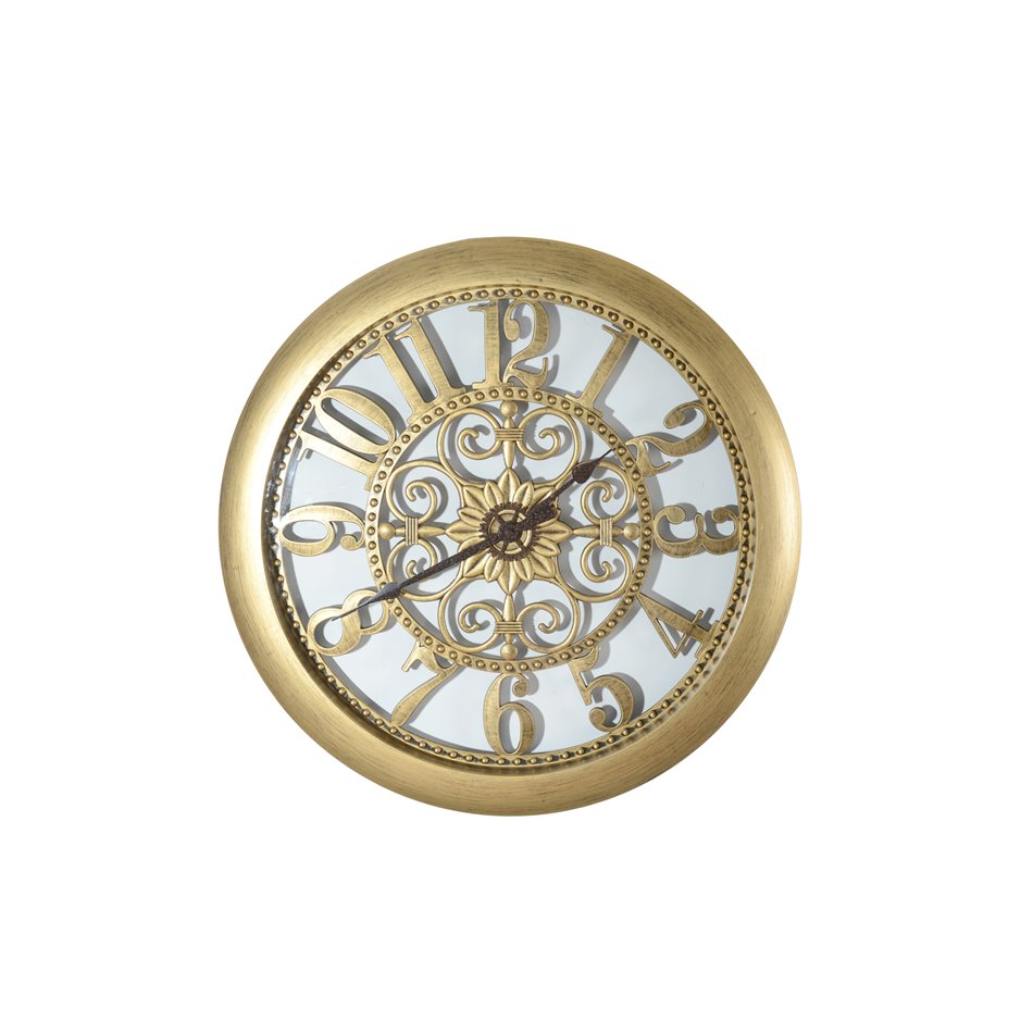 Wall clock Imre, antique golden color, D51x5cm