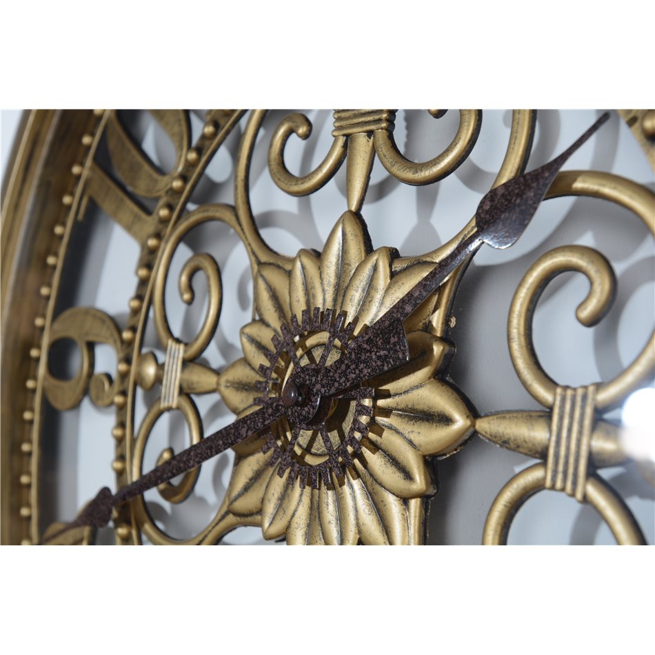 Wall clock Imre, antique golden color, D51x5cm