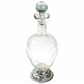 Glass/metal decanter, silver/clear, 32x11x11cm 1000ml