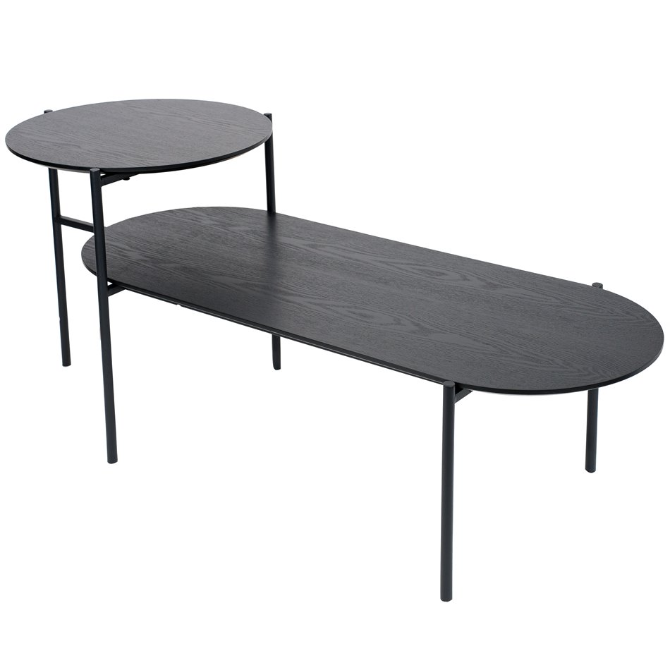 Coffee table Kemi x2, black, H48x118x43xcm