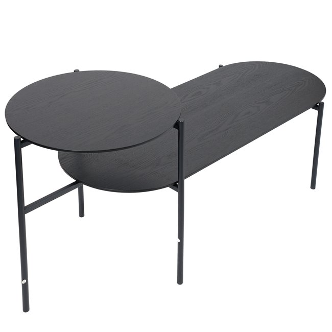 Кофейный столик Kemi x2, черный, H48x118x43xcm