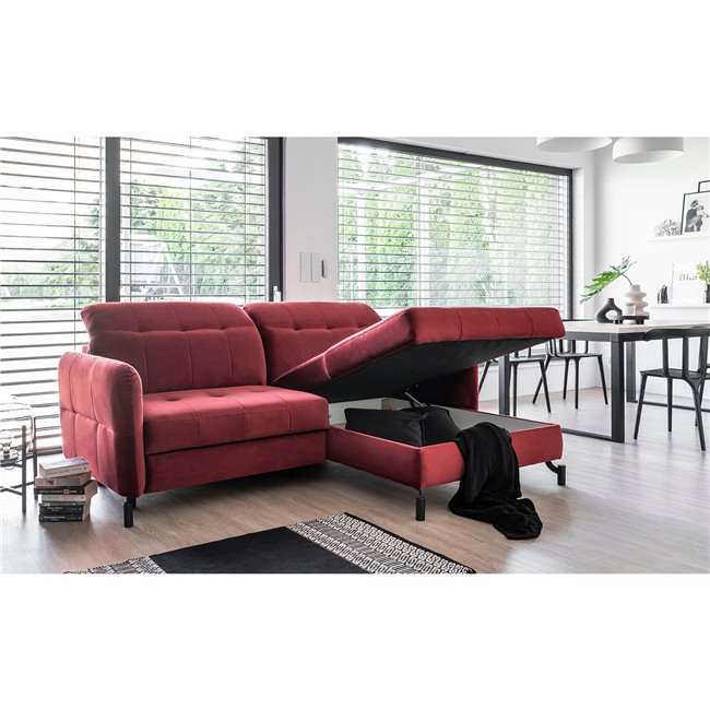 Угловой диван Elorelle R, Inari 100, черный, H105x225x160