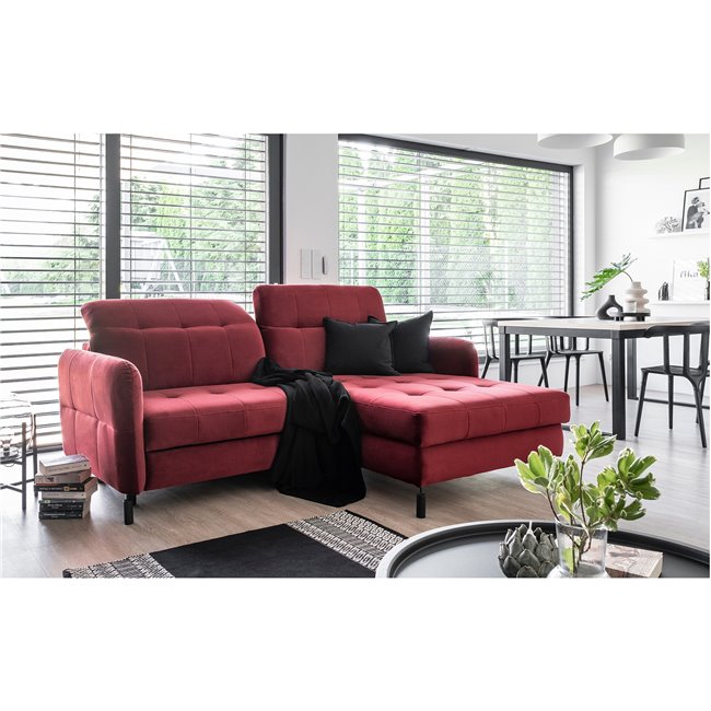 Corner sofa Elorelle R, Rivera 59, red, H105x225x160