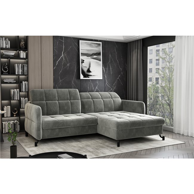 Corner sofa Elorelle R, Monolith 85, grey, H105x225x160