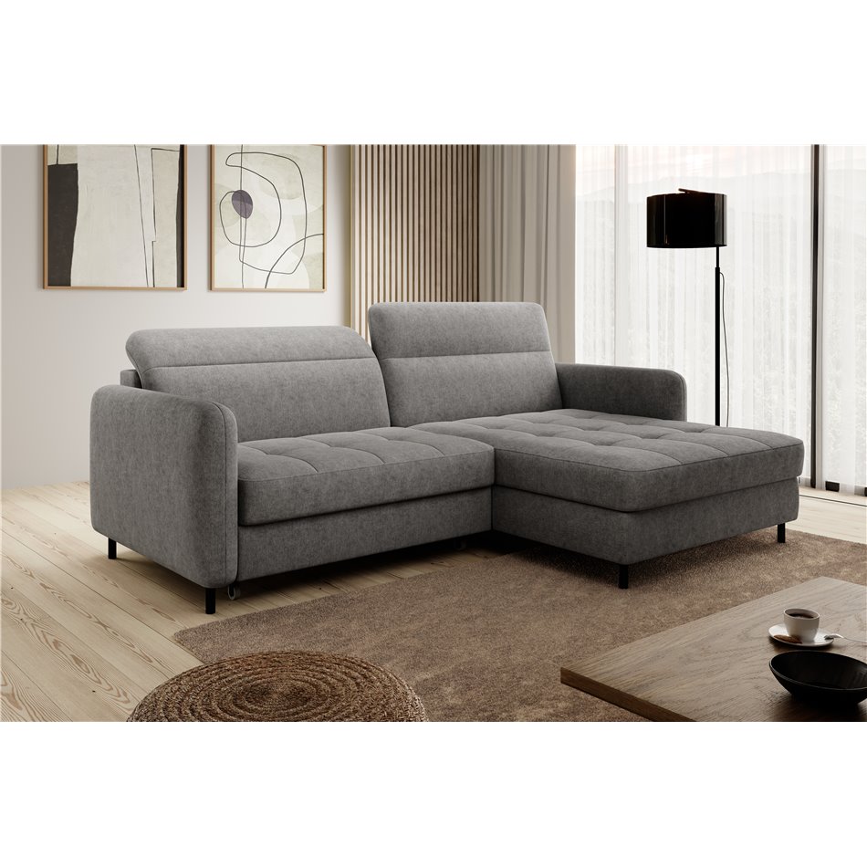 Corner sofa Elgomsi R, Raquel 04, grey, H100x228x165