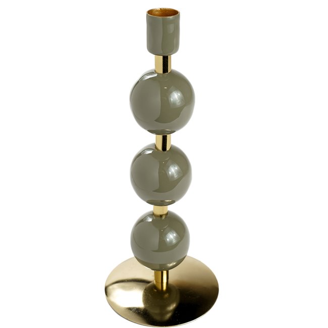 Candle holder Bulbat L, beige/green/pink, H23cm
