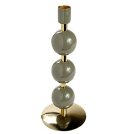 Candle holder Bulbat L, beige/green/pink, H23cm