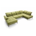 U shape sofa Elretan U Right, Flores 4, gray, H107x350x205cm