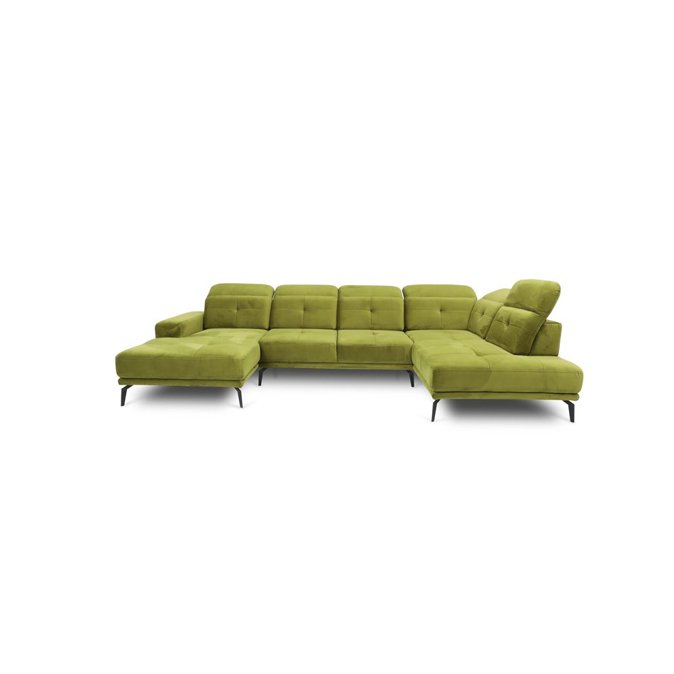 Угловой диван Elretan U Left, Lukso 35, зеленый, H107x350x205см