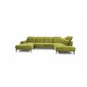 U shape sofa Elretan U Left, Velvetmat 38, green, H107x350x205cm