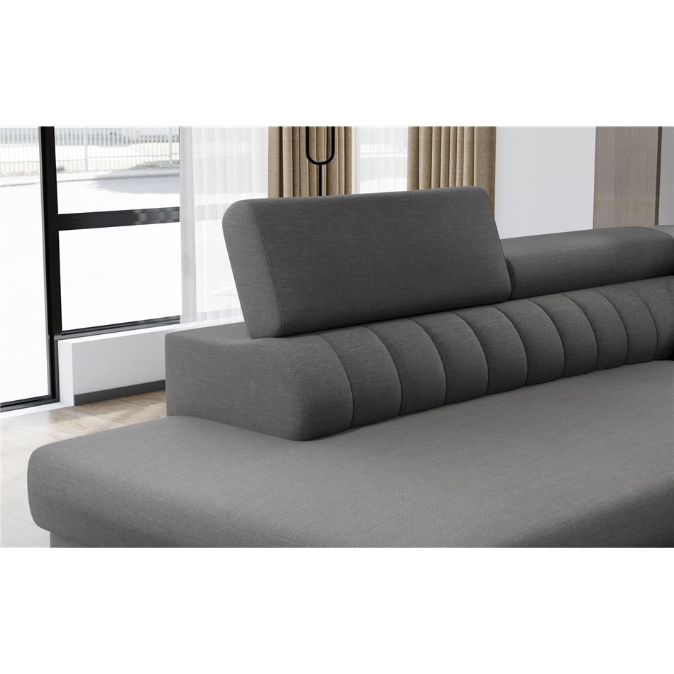 U shape sofa Elouis U Left, Vero 10, black, H92x347x202cm