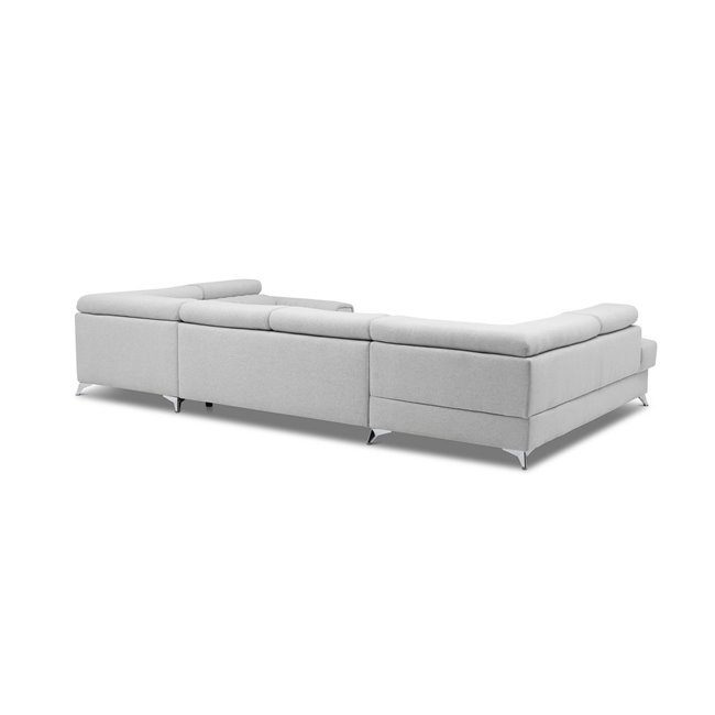 U shape sofa Elouis U Left, Poco 7, gray, H92x347x202cm