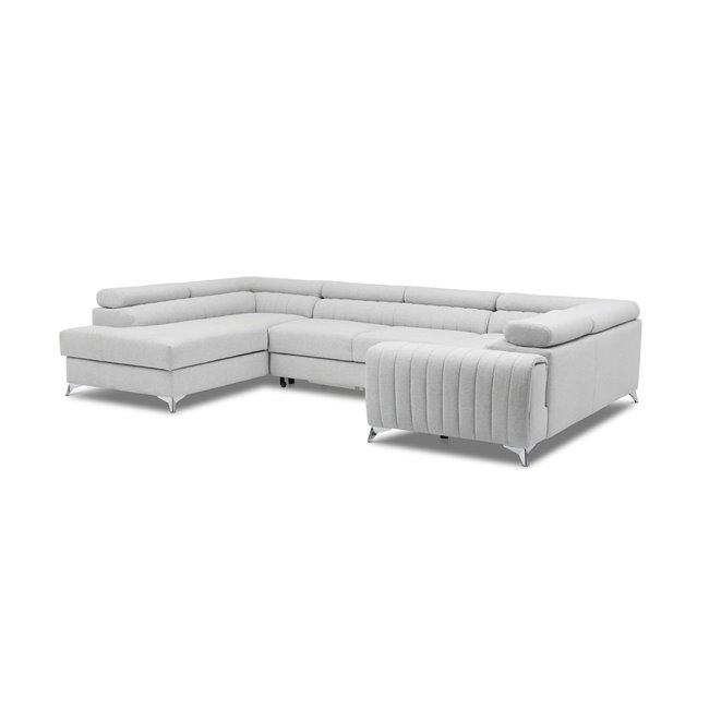 U shape sofa Elouis U Right, Velvetmat 4, gray, H92x347x202cm