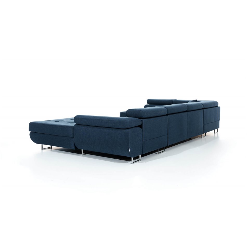 U shape sofa Elcardo U Right, Cover 70, blue, H90x345x58cm