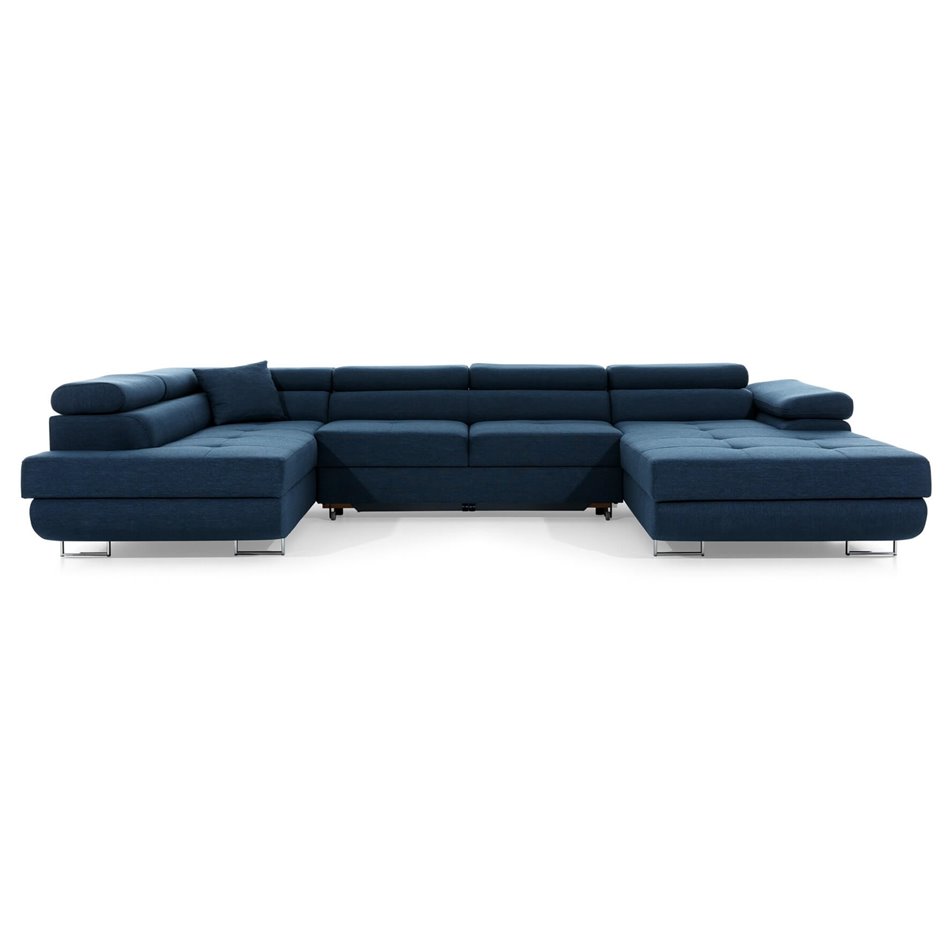 U shape sofa Elcardo U Left, Mat Velvet 75, green, H90x345x58cm