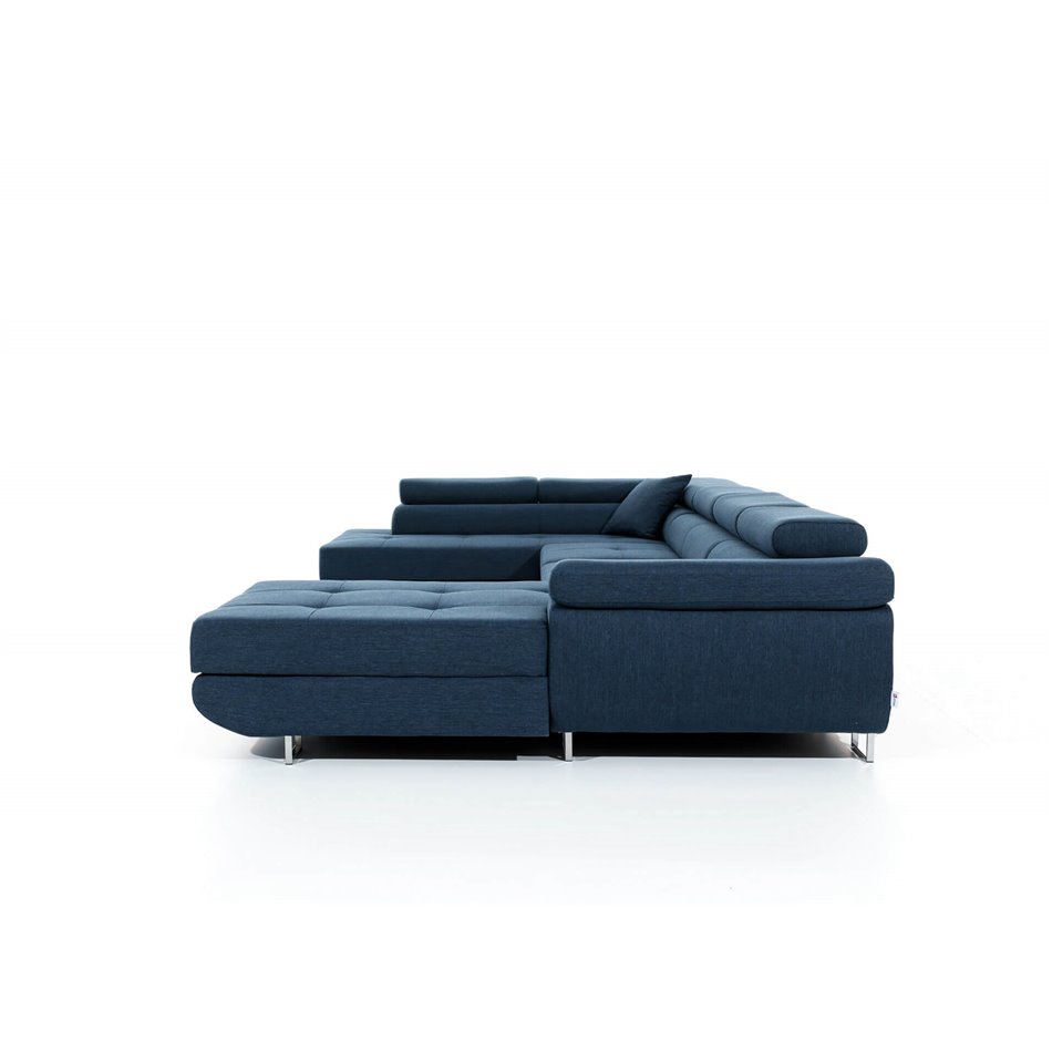 U shape sofa Elcardo U Left, Mat Velvet 75, green, H90x345x58cm