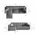 Corner sofa Elsgard L Reversible, Solid 09, gray, H93x248x162cm