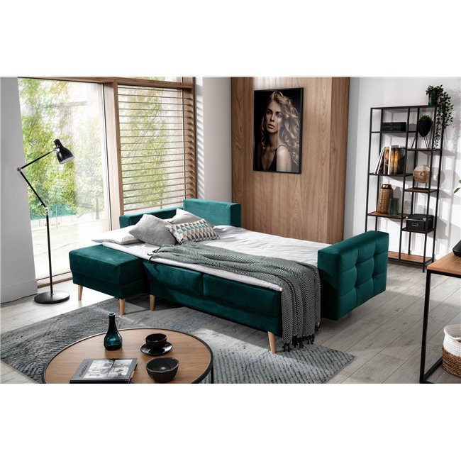 Corner sofa Elsgard L Reversible, Monolith 76, green, H93x248x162cm