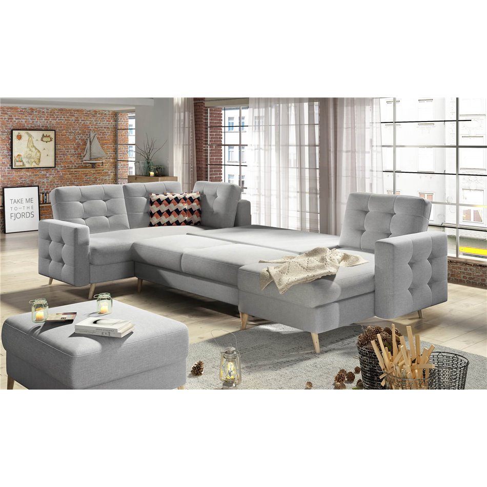 Угловой диван Elsgard U Reversible, Texas 92, серый, H93x326x202см