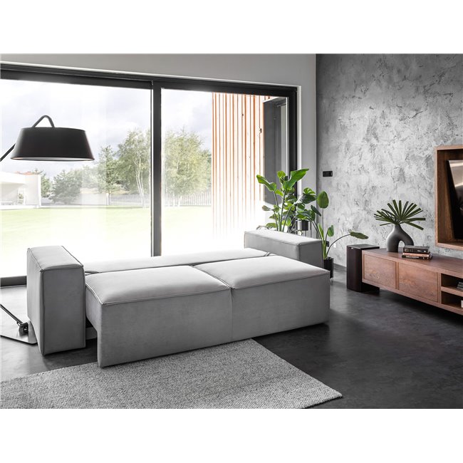 Sofa bed Elsilla, Flores 10, black, H96x260x104cm