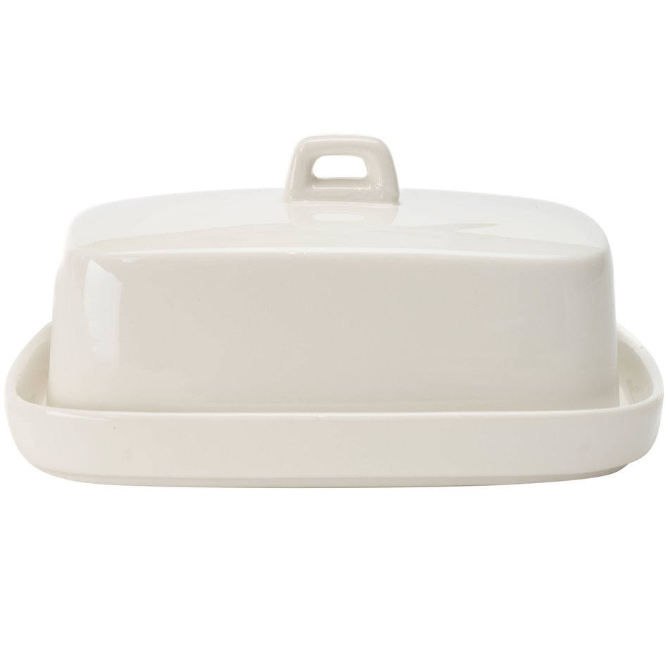 Butter dish, porcelain, white, H5.5x16cm