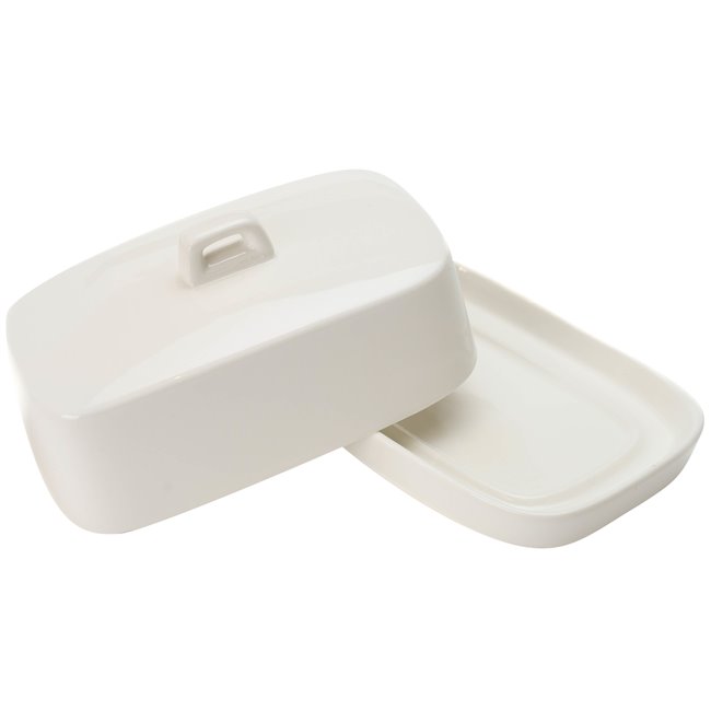 Butter dish, porcelain, white, H5.5x16cm