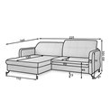 Угловой диван Elorelle R, Omega 13, серый, H105x225x160см