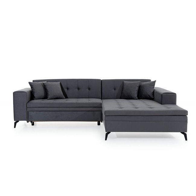 Corner sofa Elsolange L, Savoi 7, gray, H80x292x196cm