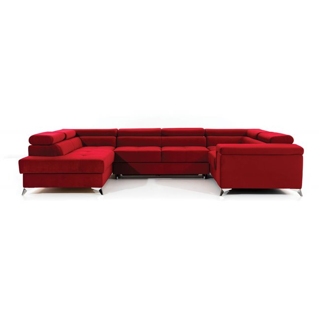 U shape sofa Elago U Left, Gusto 86, gray, H88x208x43cm