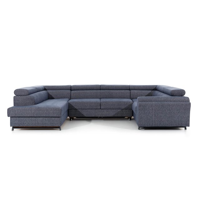 U shape sofa Elscada U Left, Mat Velvet 75, blue, H98x330x200cm