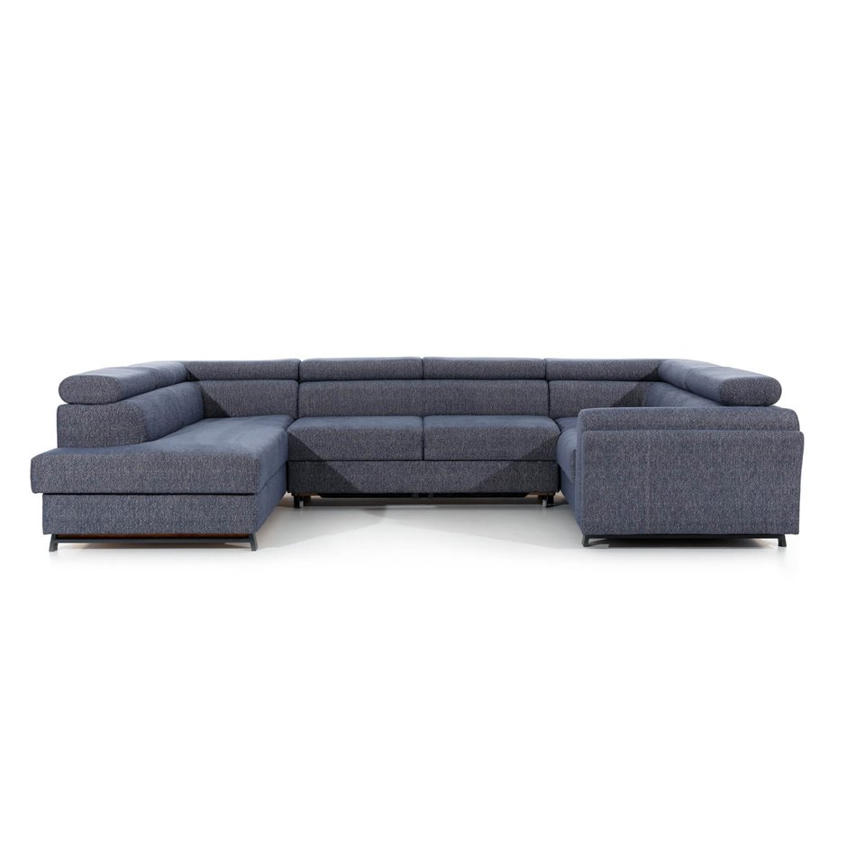 U shape sofa Elscada U Left, Palacio 06, gray, H98x330x200cm