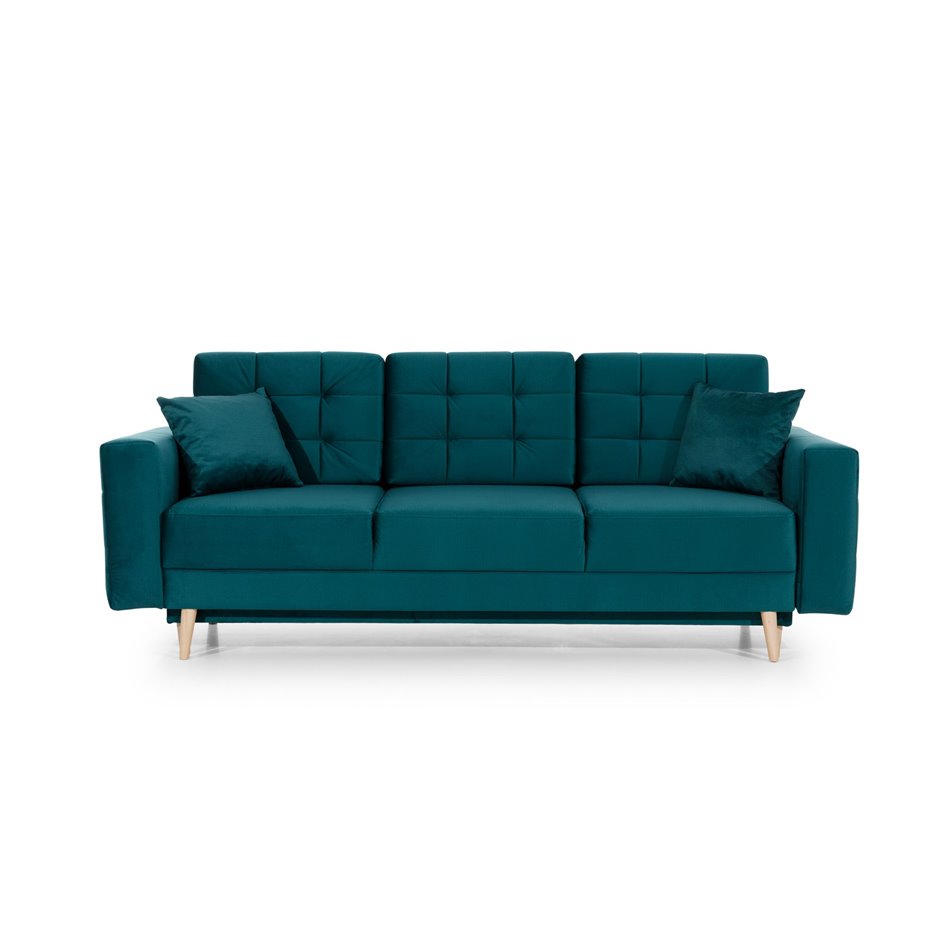 Sofa bed Elsgard, Mat Velvet 75, green, H93x233x46cm