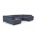 U shape sofa Elscada U Left, Palacio 90, gray, H98x330x200cm