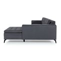 Угловой диван Elsolange L, Mat Velvet 99, черный, H80x292x196см