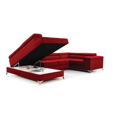 U shape sofa Elago U Left, Monolith 48, yellow, H88x208x43cm