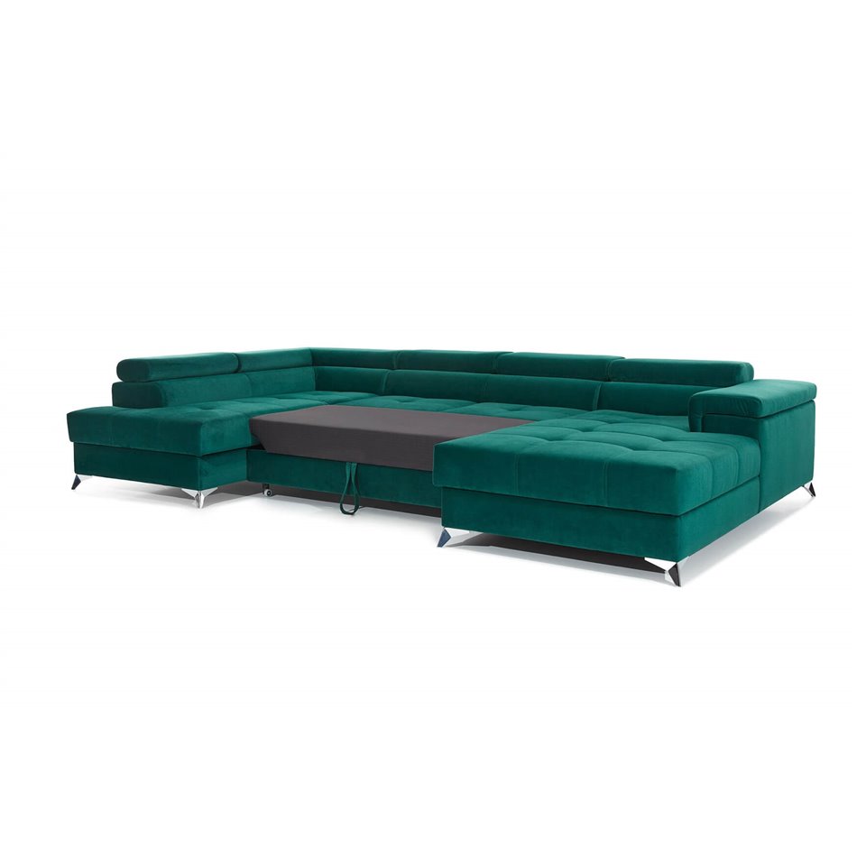 U shape sofa Elduaro U Right, Monolith 77, blue, H90x345x60cm