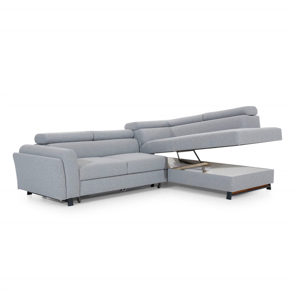Corner sofa Elkairos R, Omega 86, blue, H95x265x200cm
