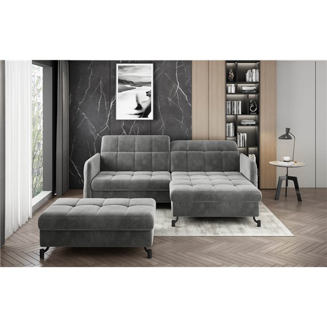 Corner sofa Elorelle L, Dora 96, gray, H105x225x160cm