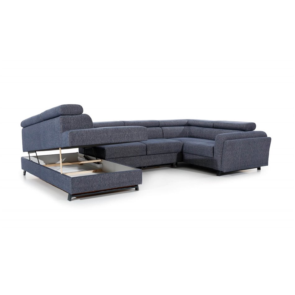 U shape sofa Elscada U Left, Grande 75, blue, H98x330x200cm