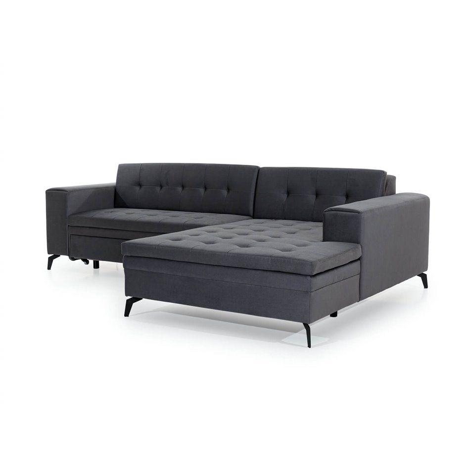 Corner sofa Elsolange R, Dora 96, gray, H80x292x196cm