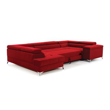 U shape sofa Elago U Left, Monolith 48, yellow, H88x208x43cm